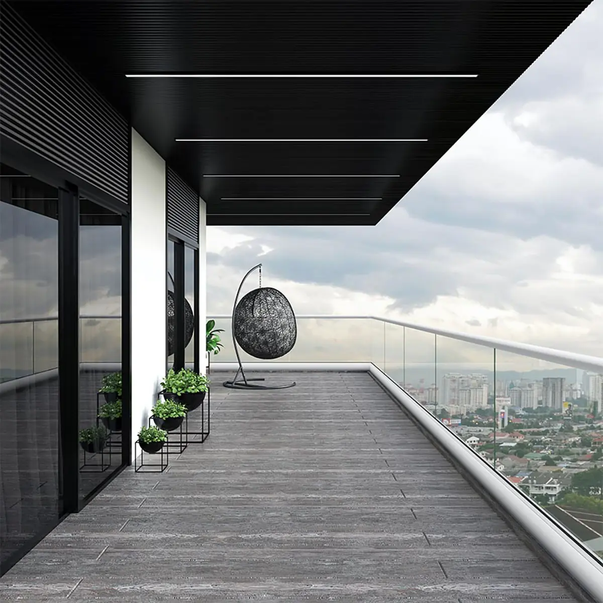 Aluminium glass railings